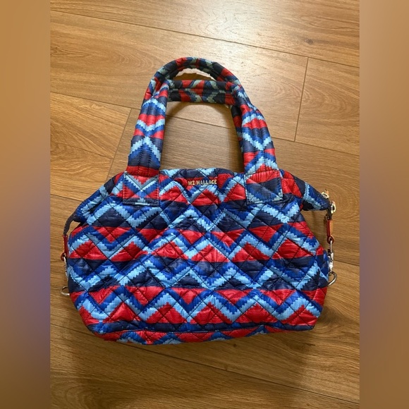 MZ Wallace Medium SUTTON Quilted Nylon Zig Zag Oxford Crossbody Handbag - Picture 1 of 12
